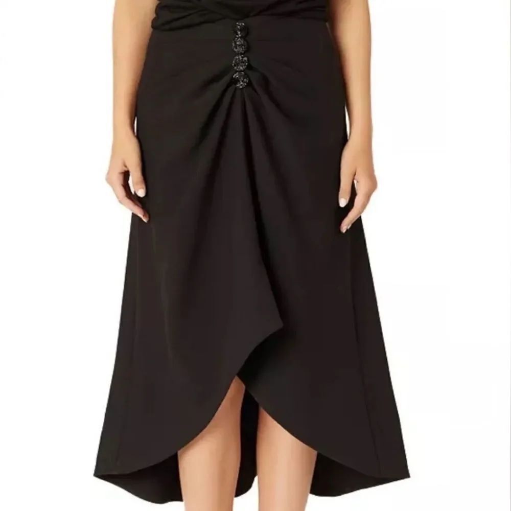 Adrienne Landau Black High-lo Skirt(Size 10)